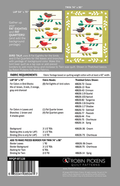 Bird Talk Quilt Pattern RPQP BT128 Pattern
