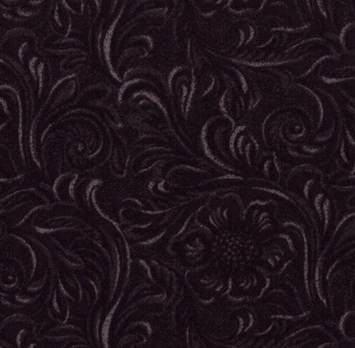 11216 16 Tooled Leather Black By-the-Yard