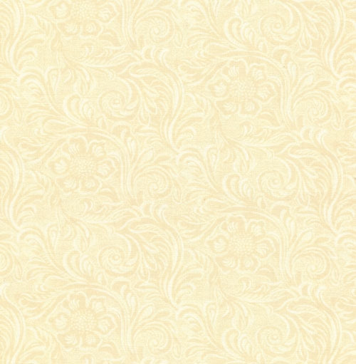 11216 20 Tooled Leather Cream 27" End-of-Bolt Piece