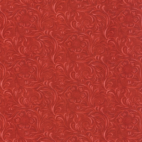 11216 22 Tooled Leather Red By-the-Yard