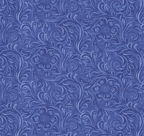 11216 23 Tooled Leather Blue By-the-Yard