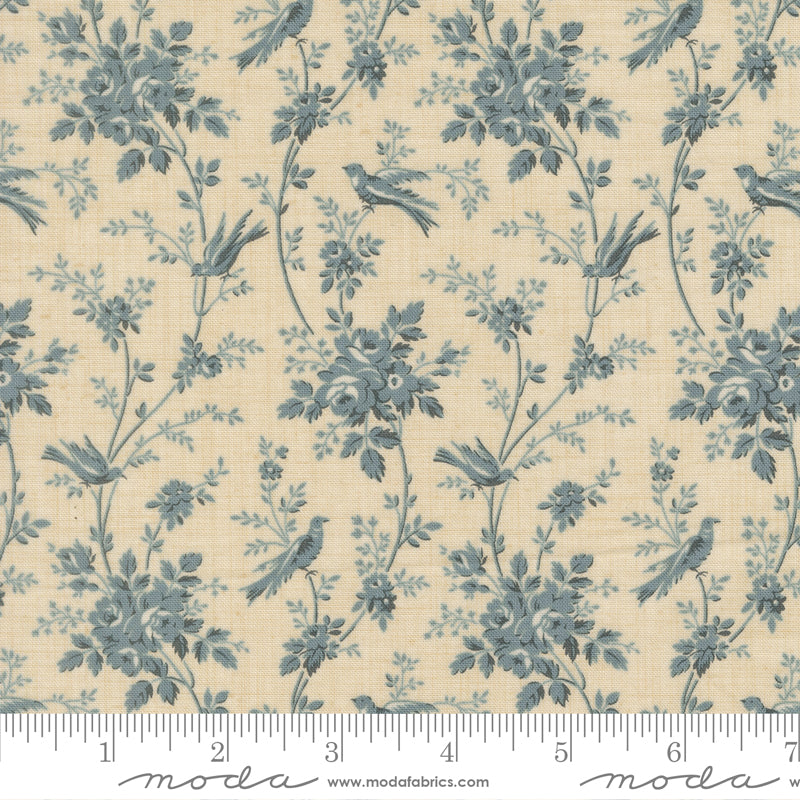 13996 12 Fleur de Paris Pearl/French Blue By-the-Yard