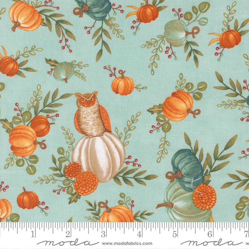 56140 14 I Love Fall Most Of All Dark Aqua By-the-Yard