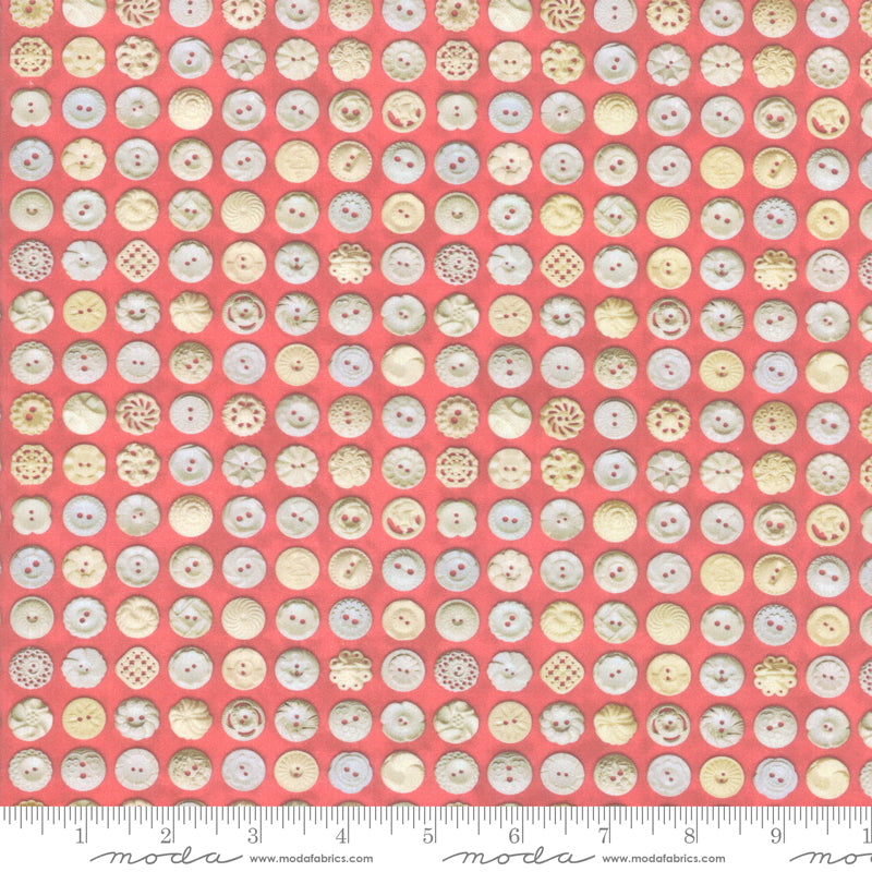 7356 23D Flea Market Mix Rhubarb/Cream 34" End-of-Bolt Piece
