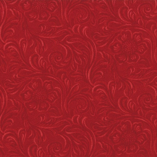 11216 11 Tooled Leather Red By-the-Yard