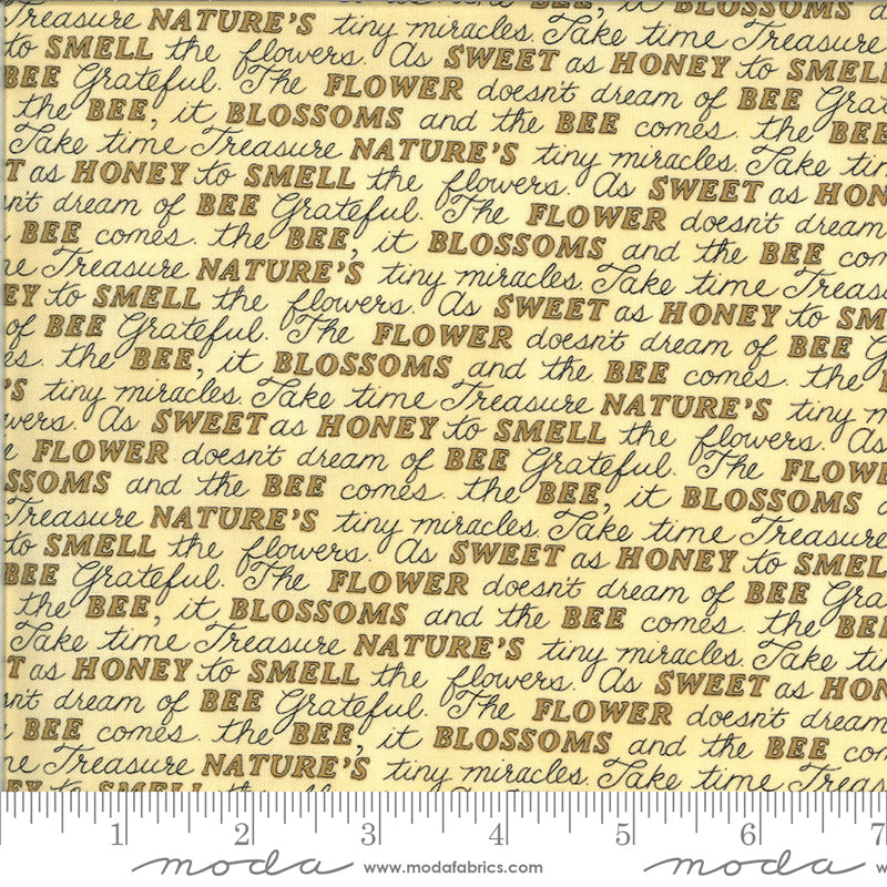 19963 12 Bee Grateful Honey Yellow By-the-Yard