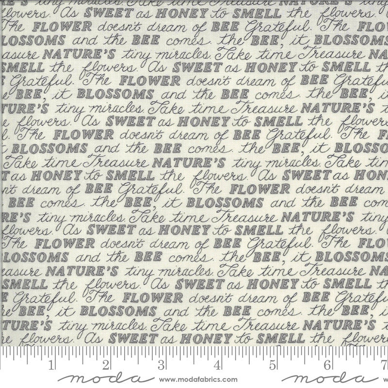 19963 14 Bee Grateful Dove Grey By-the-Yard