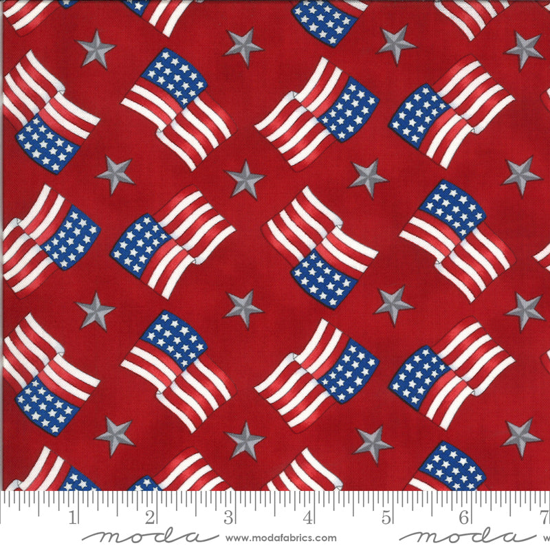 19986 11 America The Beautiful Barnwood Red By-the-Yard