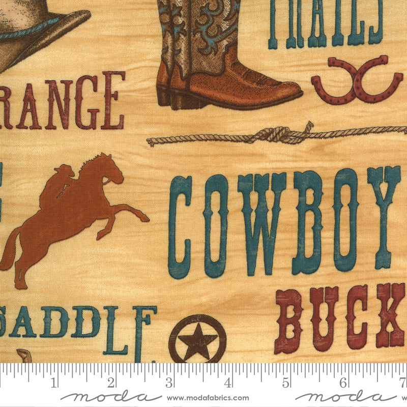 19991 14 Home on the Range Burlap 24" End-of-Bolt Piece