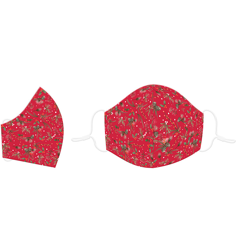 Cotton Face Mask Sprigs and Pinecones Punch Studio 81061