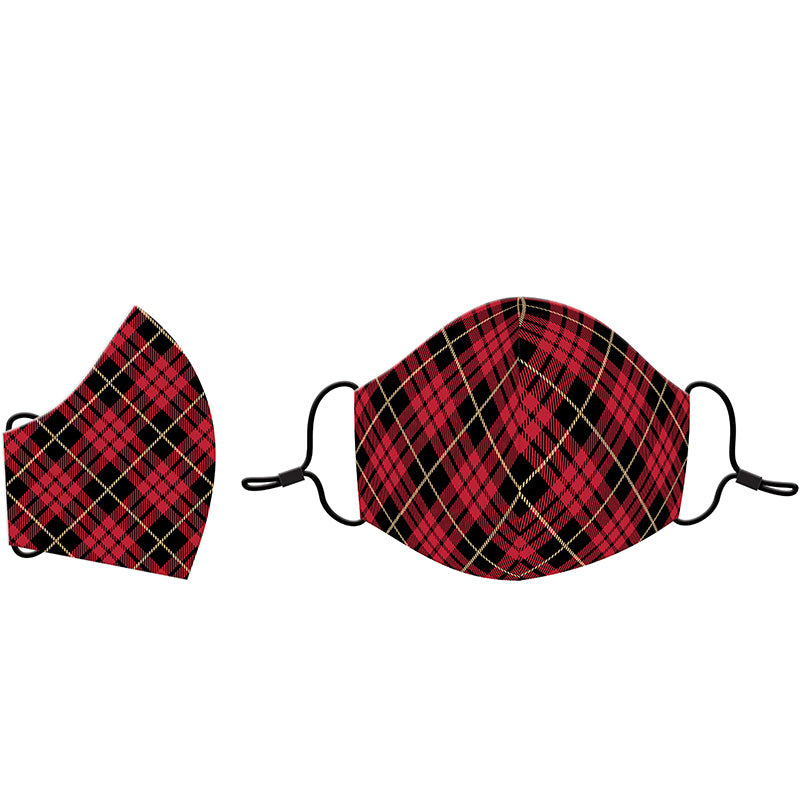 Cotton Face Mask Christmas Diagonal Plaid Punch Studio 81061