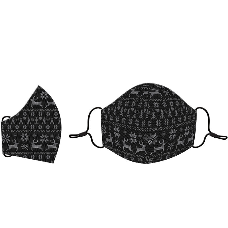 Cotton Face Mask Nordic Stitches on Black Punch Studio 81061