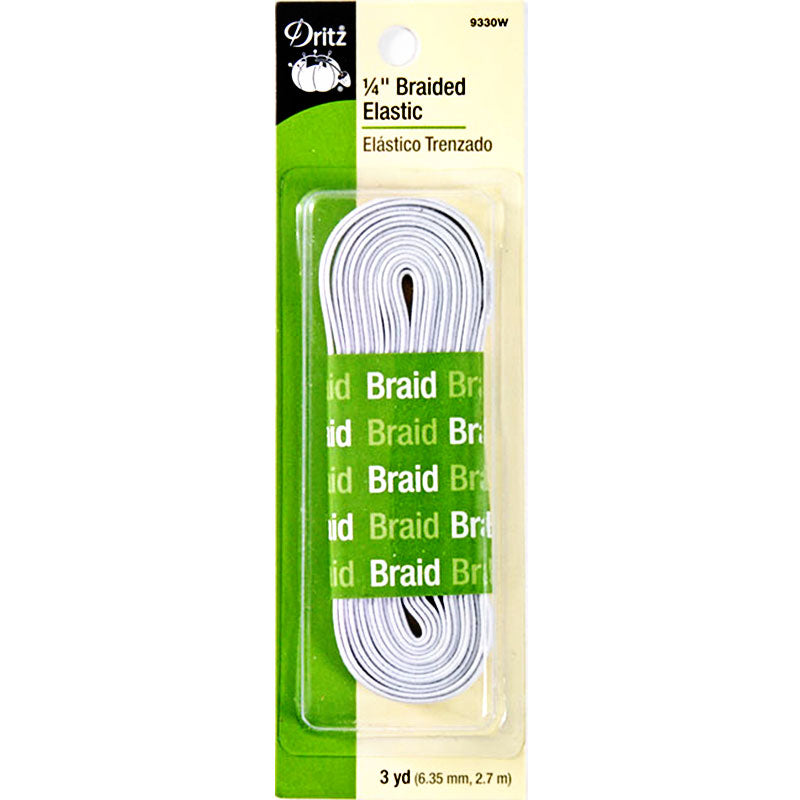 Dritz 9330W Braided Elastic 1/4" x 3-yard