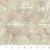SDP24166 12 Sail Away Sail Boat Drawing Beige 13" End-of-Bolt Piece